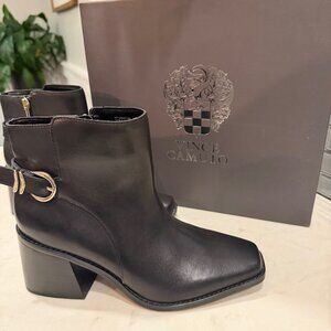 NWT Vince Camuto Women's 10M Black Leather Sameena Booties